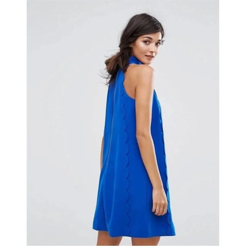 Ted Baker London Torrii Blue Mini Halter Dress, size 6